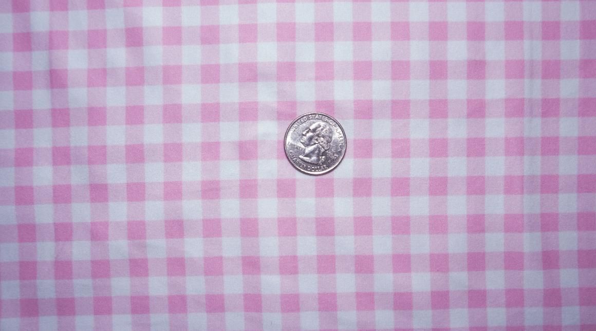 Swimwear Fabric Gingham Pink Activewear Print #208 Polyester Spandex Stretch By The Yard