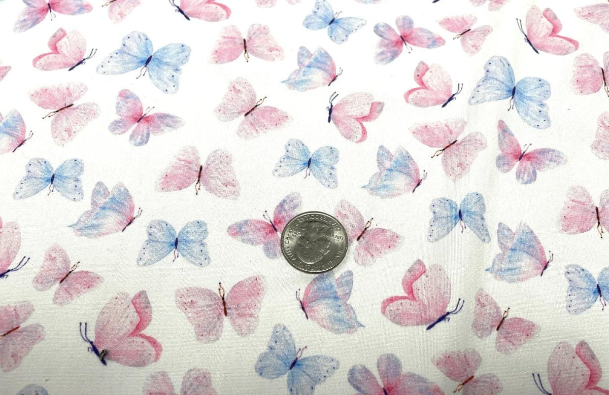 Swimwear Fabric Butterflies Activewear Print #430 Polyester Spandex Stretch By The Yard