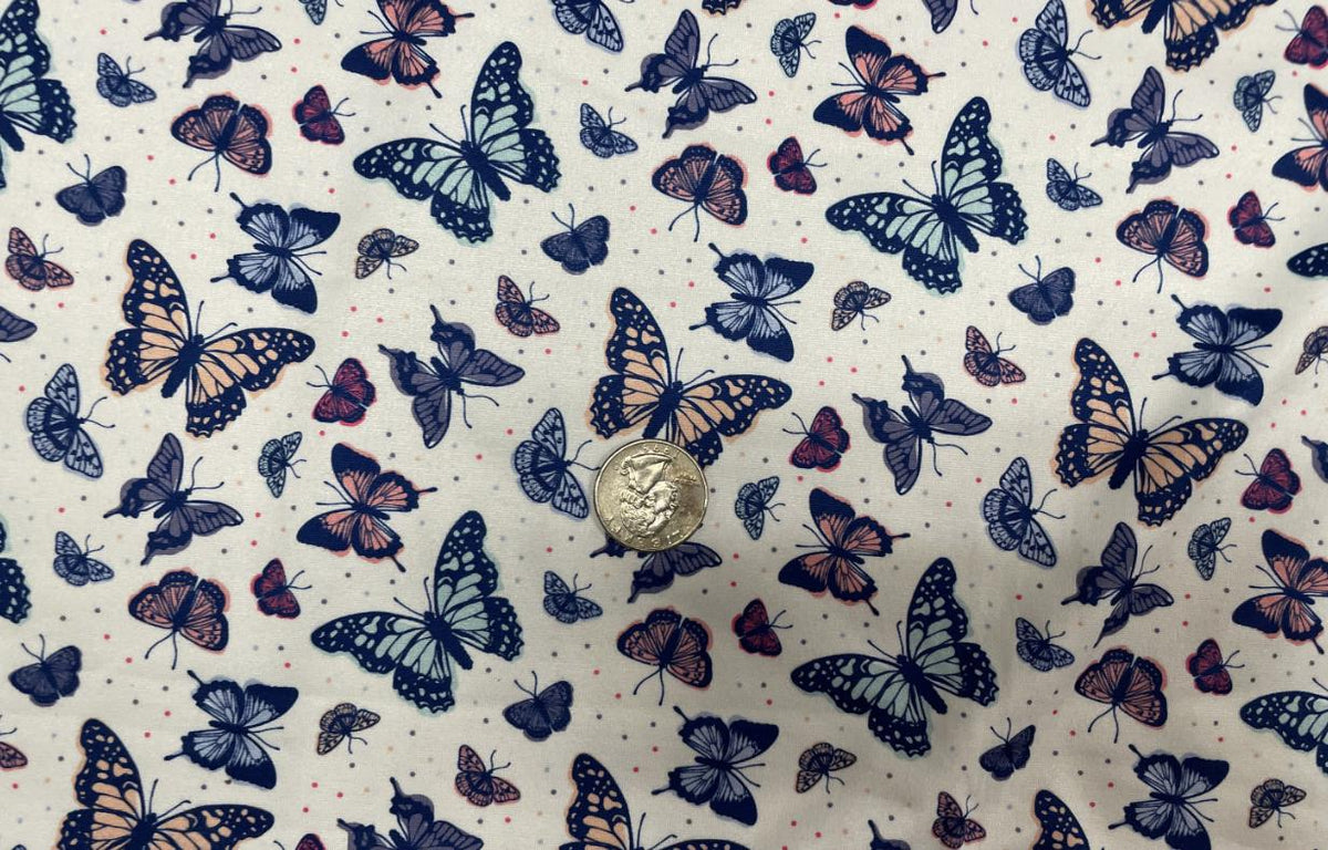 Swimwear Fabric Butterfly Activewear Print #229 Polyester Spandex Stretch By The Yard