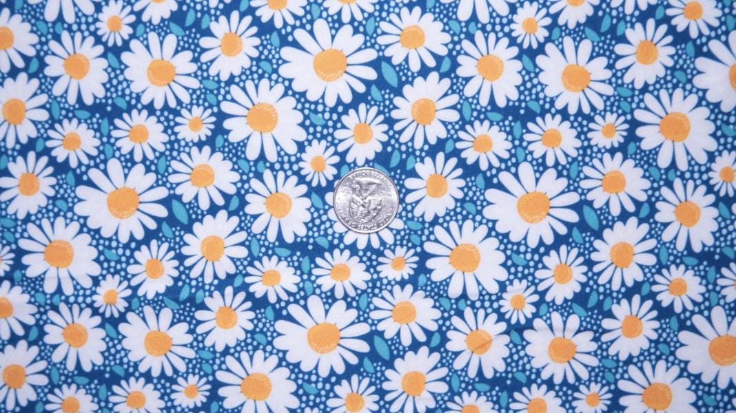 Swimwear Fabric Daisy Floral Activewear Print #206 Polyester Spandex Stretch By The Yard
