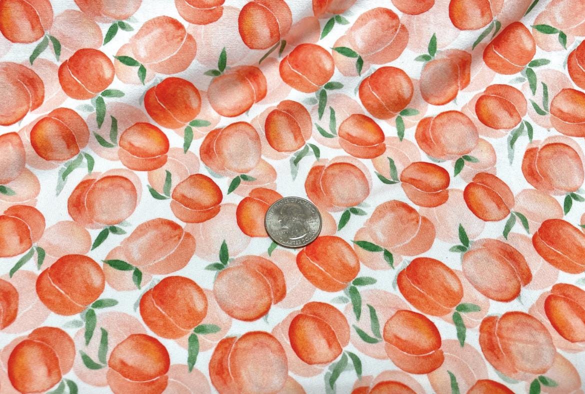 Swimwear Fabric Peaches Activewear Print #458 Polyester Spandex Stretch By The Yard