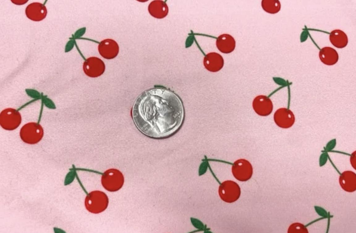 Swimwear Fabric Cherries Activewear Print #733 Polyester Spandex Stretch By The Yard