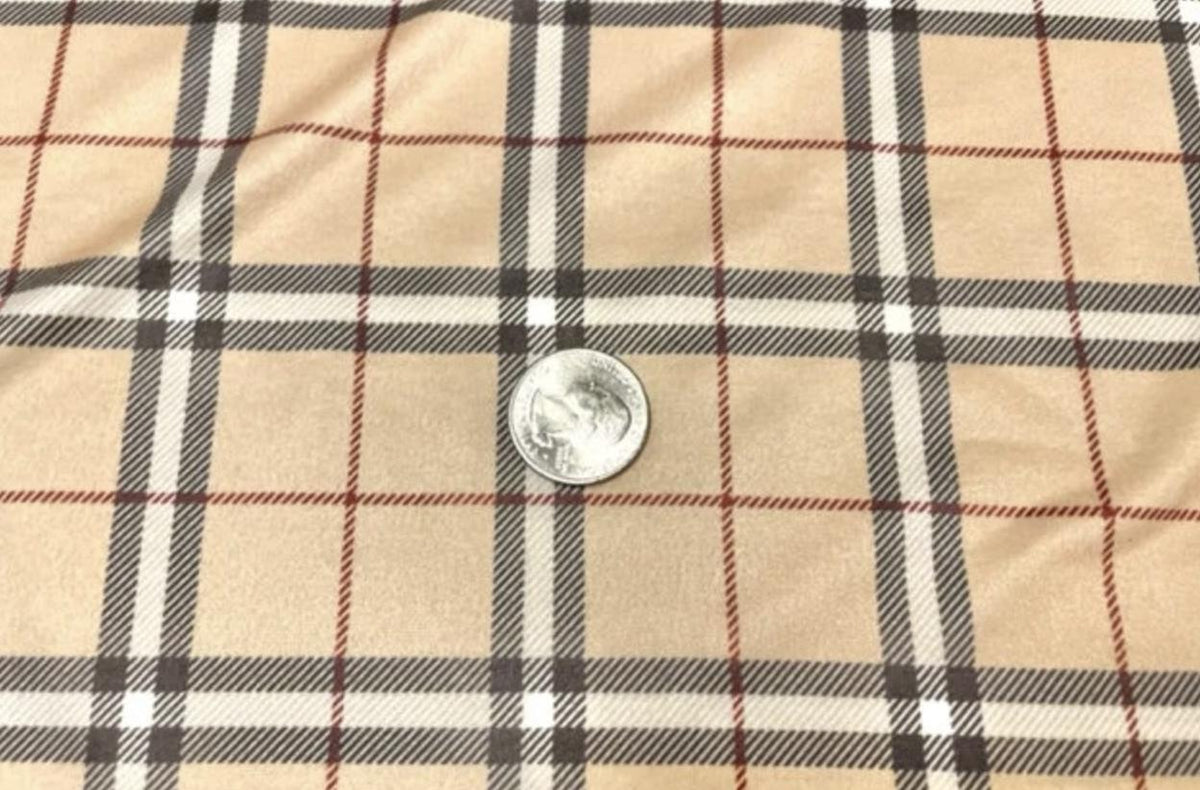 Swimwear Fabric Designer Plaid Activewear Print #813 Polyester Spandex Stretch By The Yard