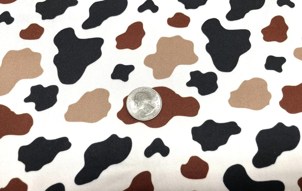 Swimwear Fabric Cow Spot Activewear Print #466 Polyester Spandex Stretch By The Yard