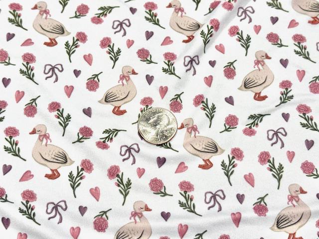 250 GSM DBP Ducks #998 Double Brushed Polyester Spandex Apparel Stretch Fabric 58"-60" Wide By The Yard