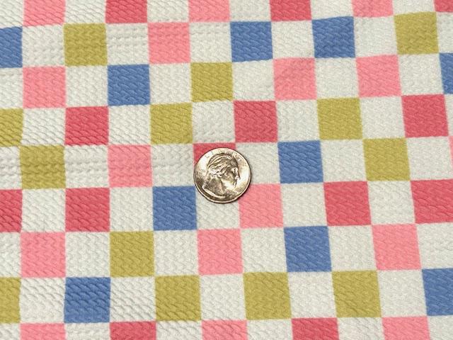 Spring Checkerboard Bullet Print #898 Ribbed Scuba Techno Double Knit 2-Way Stretch Poly Spandex Apparel Craft Fabric 58"-60" Wide BTY