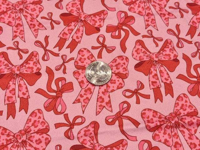 Leopard Spot Bow DBP Print #1000 Double Brushed Polyester Spandex Apparel Stretch Fabric 190 GSM 58"-60" Wide By The Yard