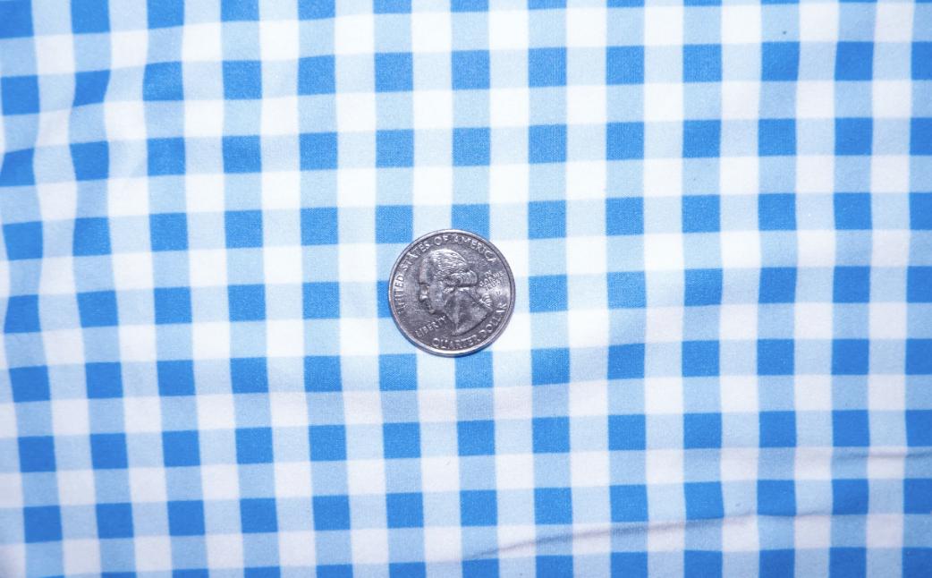 Swimwear Fabric Gingham Blue Activewear Print #221 Polyester Spandex Stretch By The Yard