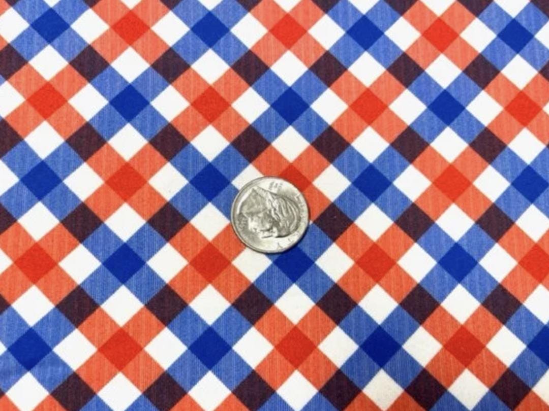 Swimwear Fabric Gingham Patriotic Activewear Print #737 Polyester Spandex Stretch By The Yard