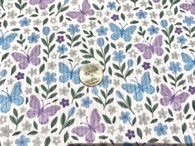 4x2 Rib Knit Butterflies Multi-Color DBP Print #546 Double Brushed Poly Spandex Stretch 190GSM Apparel Fabric 58"-60" Wide By The Yard