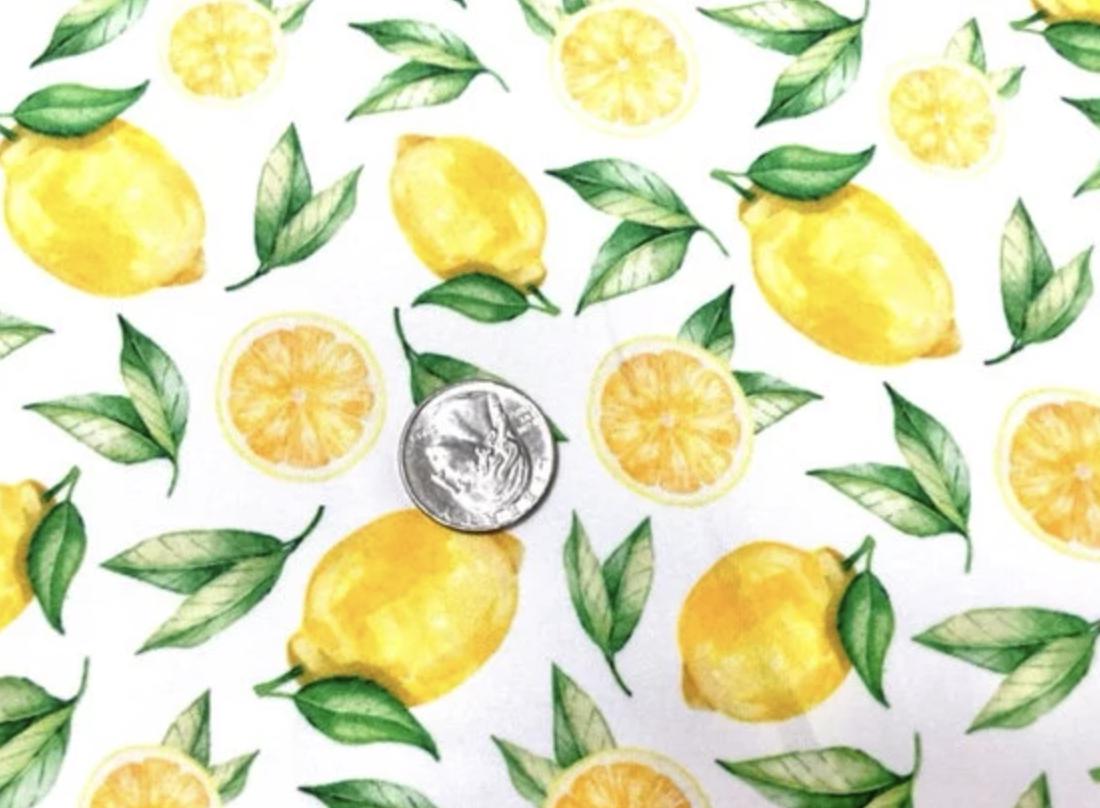 Swimwear Fabric Activewear Lemons Print #735 Polyester Spandex Stretch By The Yard