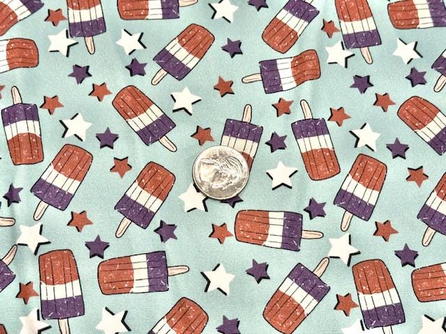 Brittany Frost Designs Rocket Pop DBP Print #1036 Double Brushed Polyester Spandex Apparel Stretch Fabric 190 GSM 58"-60" Wide By The Yard