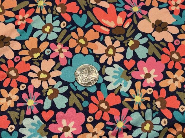 Super Scuba Techno Floral Print #1053 Knit Stretch Poly Spandex Apparel Fabric 58"-60" Wide By The Yard
