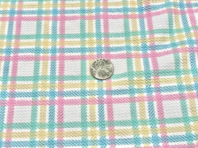 Bullet Plaid Print #1015 Ribbed Scuba Techno Double Knit 2-Way Stretch Poly Spandex Apparel Craft Fabric 58"-60" Wide BTY