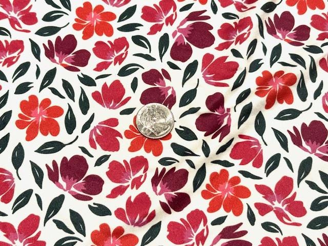 Swimwear Fabric Floral Activewear Print #1052 Polyester Spandex Stretch By The Yard