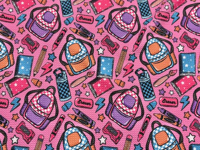 90's Back to School Bullet Print #1066 Ribbed Scuba Techno Double Knit 2-Way Stretch Poly Spandex Apparel Craft Fabric 58"-60" Wide BTY