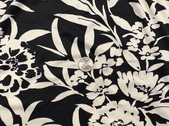 Floral DBP Print #1079 Double Brushed Polyester Spandex Apparel Stretch Fabric 190 GSM 58"-60" Wide By The Yard