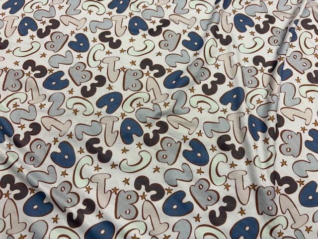 Swimwear Fabric Brittany Frost Designs ABCs Activewear Print #1071 Polyester Spandex Stretch By The Yard