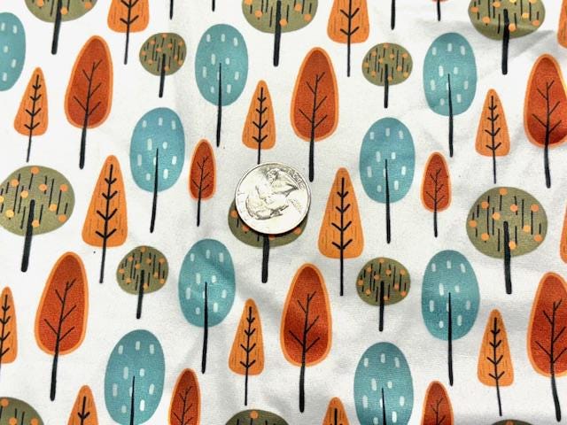 Trees DBP Print #2006 Double Brushed Polyester Spandex Apparel Stretch Fabric 190 GSM 58"-60" Wide By The Yard