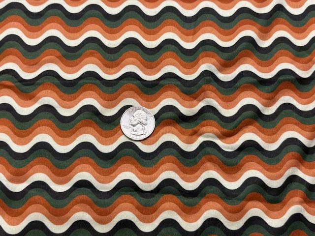 Retro Geometric DBP Print #2017 Double Brushed Polyester Spandex Apparel Stretch Fabric 190 GSM 58"-60" Wide By The Yard