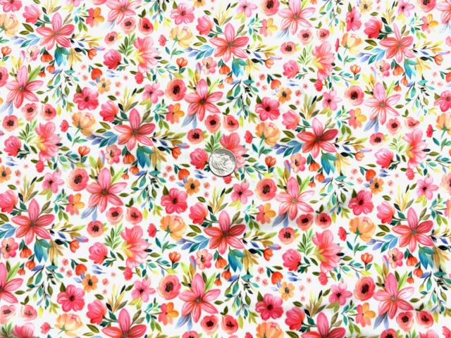 Velvet Floral Print #20 Stretch Velour Polyester Spandex 240 GSM Luxury Apparel Fabric 58"-60" Wide By The Yard