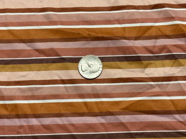 Fall Stripe DBP Print #1083 Double Brushed Polyester Spandex Apparel Stretch Fabric 190 GSM 58"-60" Wide By The Yard