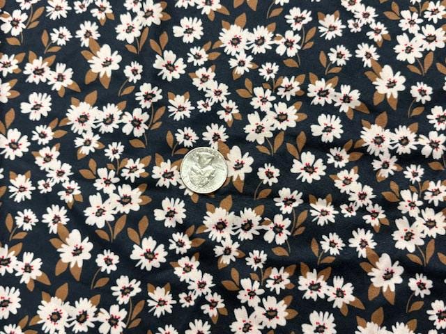 Floral DBP Print #2007 Double Brushed Polyester Spandex Apparel Stretch Fabric 190 GSM 58"-60" Wide By The Yard