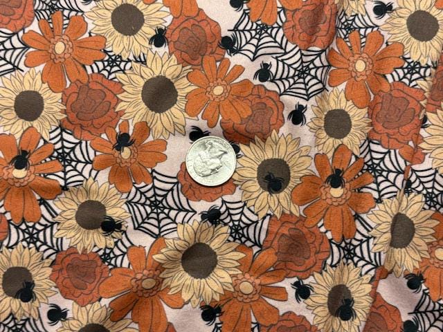 Brittany Frost Designs Sunflower DBP Print #2038 Double Brushed Polyester Spandex Apparel Stretch Fabric 190 GSM 58"-60" Wide By The Yard