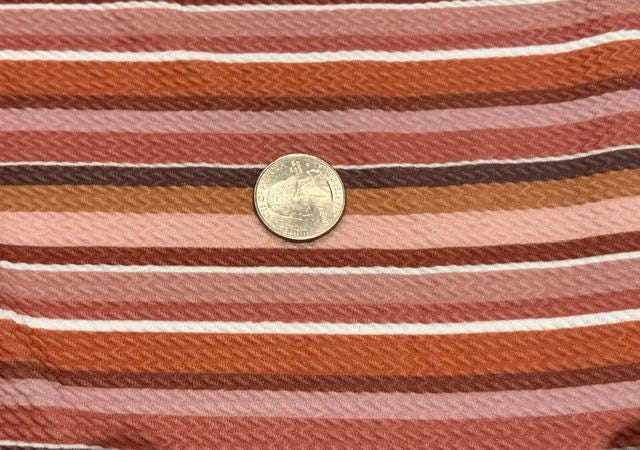 Fall Stripe Bullet Print #1083 Ribbed Scuba Techno Double Knit 2-Way Stretch Poly Spandex Apparel Craft Fabric 58"-60" Wide BTY