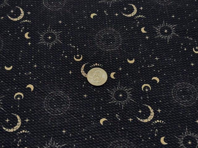 Constellations Bullet Print #1087 Ribbed Scuba Techno Double Knit 2-Way Stretch Poly Spandex Apparel Craft Fabric 58"-60" Wide BTY