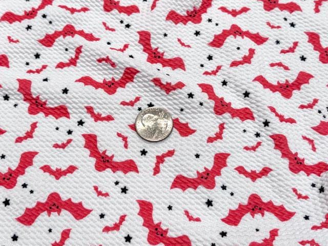 Pink Bats Bullet Print #2000 Ribbed Scuba Techno Double Knit 2-Way Stretch Poly Spandex Apparel Craft Fabric 58"-60" Wide BTY