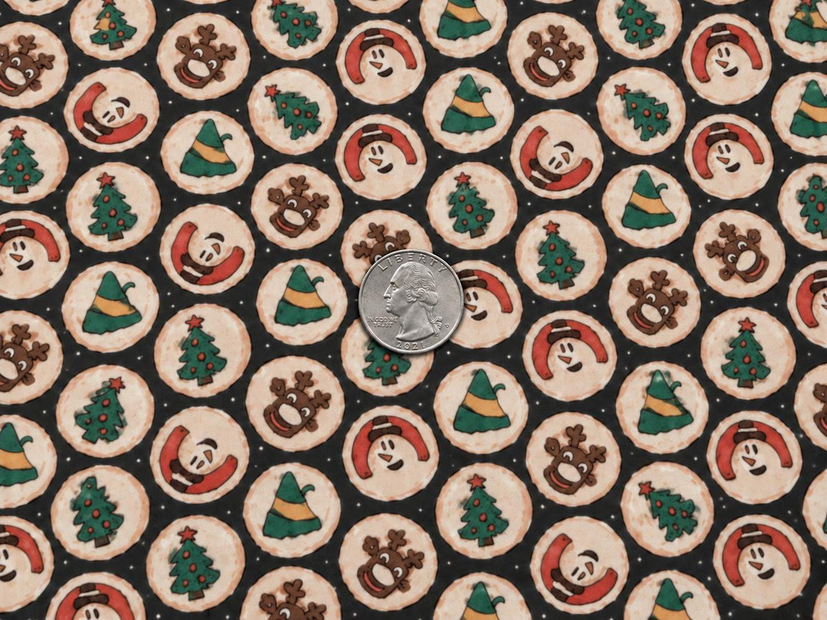 Brittany Frost Designs Xmas Cookies Super Scuba Techno Print #2049 Double Knit Stretch Fabric Poly Spandex Fabric 58"-60" Wide By The Yard