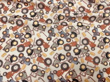 Load image into Gallery viewer, Brittany Frost Designs Tractors Bullet Print #780 Ribbed Scuba Double Knit Stretch Poly Spandex Apparel Craft Fabric 58"-60" Wide BTY