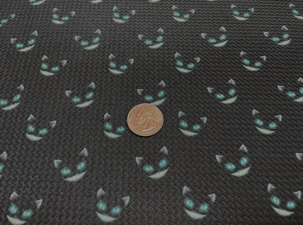 Cheshire Cat Spooky Bullet Print #408 Ribbed Scuba Techno Double Knit 2-Way Stretch Poly Spandex Apparel Craft Fabric 58"-60" Wide BTY