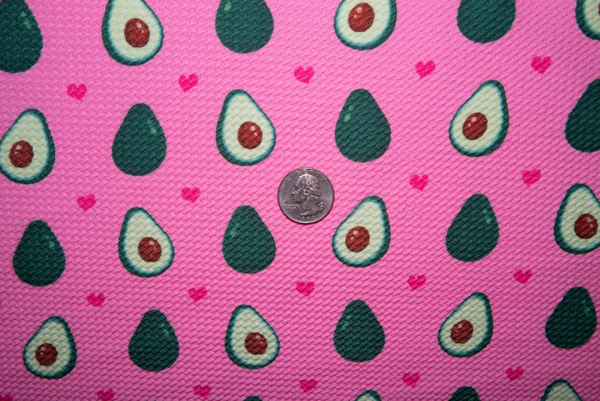 Avocado Bullet Print #39 Ribbed Scuba Techno Double Knit 2-Way Stretch Polyester Spandex Apparel Craft Fabric 58"-60" Wide BTY