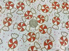 Load image into Gallery viewer, Sparkle Brittany Frost Designs Mint Candy Print #13 Shimmer Stretch Poly Spandex 190 GSM Apparel Craft Fabric 58"-60" Wide By The Yard