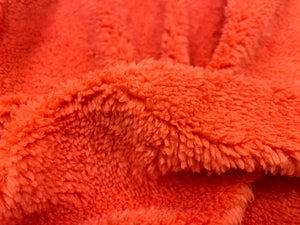 Orange Sherpa Faux Fur #21 100% Polyester Medium Pile Super Soft Stretch Fabric Very Soft 58"-60" Wide By The Yard