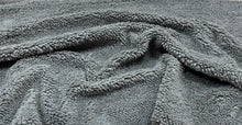 Load image into Gallery viewer, Charcoal Sherpa Faux Fur #26 100% Polyester Medium Pile Super Soft Stretch Fabric Very Soft 58&quot;-60&quot; Wide By The Yard