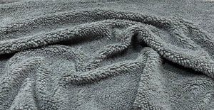 Charcoal Sherpa Faux Fur #26 100% Polyester Medium Pile Super Soft Stretch Fabric Very Soft 58"-60" Wide By The Yard