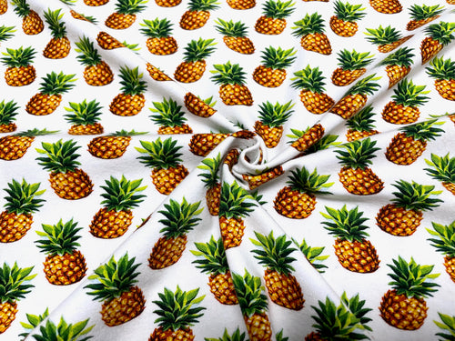 Pineapple Cotton Spandex Print #20 230GSM Jersey Knit Stretch Exercise Fitness Apparel Fabric Photography 58