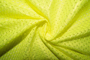 Neon Yellow #06 Athletic Sports Mesh Knit 100% Polyester Apparel Fabric Craft Costume Sports Jersey 58&quot;-60&quot; Wide By The Yard