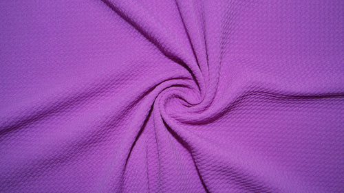 Neon Purple #169 Bullet Ribbed Scuba Techno Double Knit 2-Way Stretch Polyester Spandex Apparel Craft Fabric 58"-60" Wide By The Yard