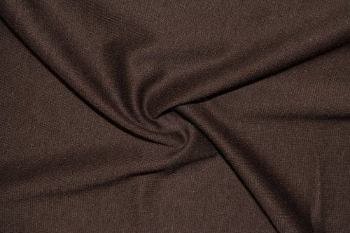 Brown Ponte Di Roma Double Knit Polyester Rayon Spandex Stretch Medium Weight Apparel Craft Fabric 58
