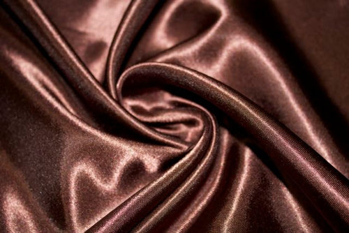 Brown Satin Charmeuse Fabric Shiny Dress Weight 100% Polyester 56"-58" Wide Wedding Dress Sewing Craft By The Yard