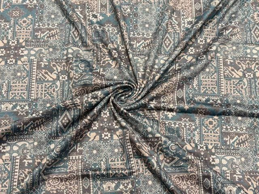 Patchwork DBP Print #2095 Double Brushed Polyester Spandex Apparel Stretch Fabric 190 GSM 58"-60" Wide By The Yard