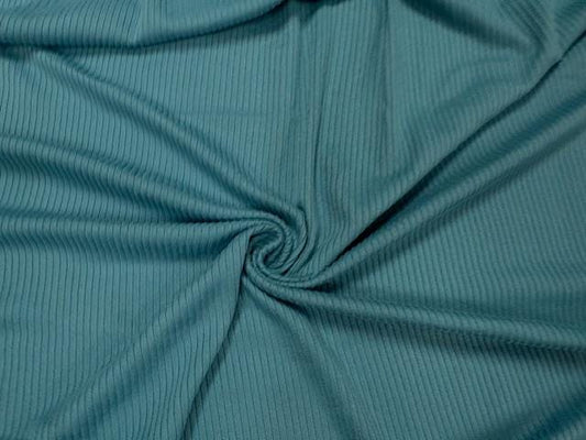 Seafoam DBP 4X2 Rib Knit #47 Double Brushed Polyester Spandex Stretch 190GSM Apparel Fabric 58"-60" Wide By The Yard