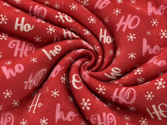 Ho Ho Ho Super Scuba Techno Print #2078 Double Knit Stretch Fabric Poly Spandex Fabric 58"-60" Wide By The Yard