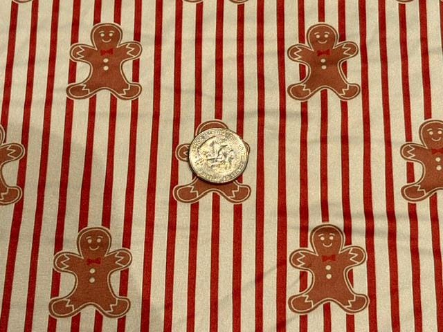 Gingerbread Cookie DBP Print #2083 Double Brushed Polyester Spandex Apparel Stretch Fabric 190 GSM 58"-60" Wide By The Yard