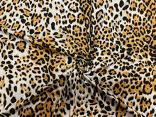 Load image into Gallery viewer, Leopard Stone Gold DBP Print #240 Double Brushed Polyester Peach Spandex Apparel Stretch Fabric 190 GSM 58&quot;-60&quot; Wide By The Yard
