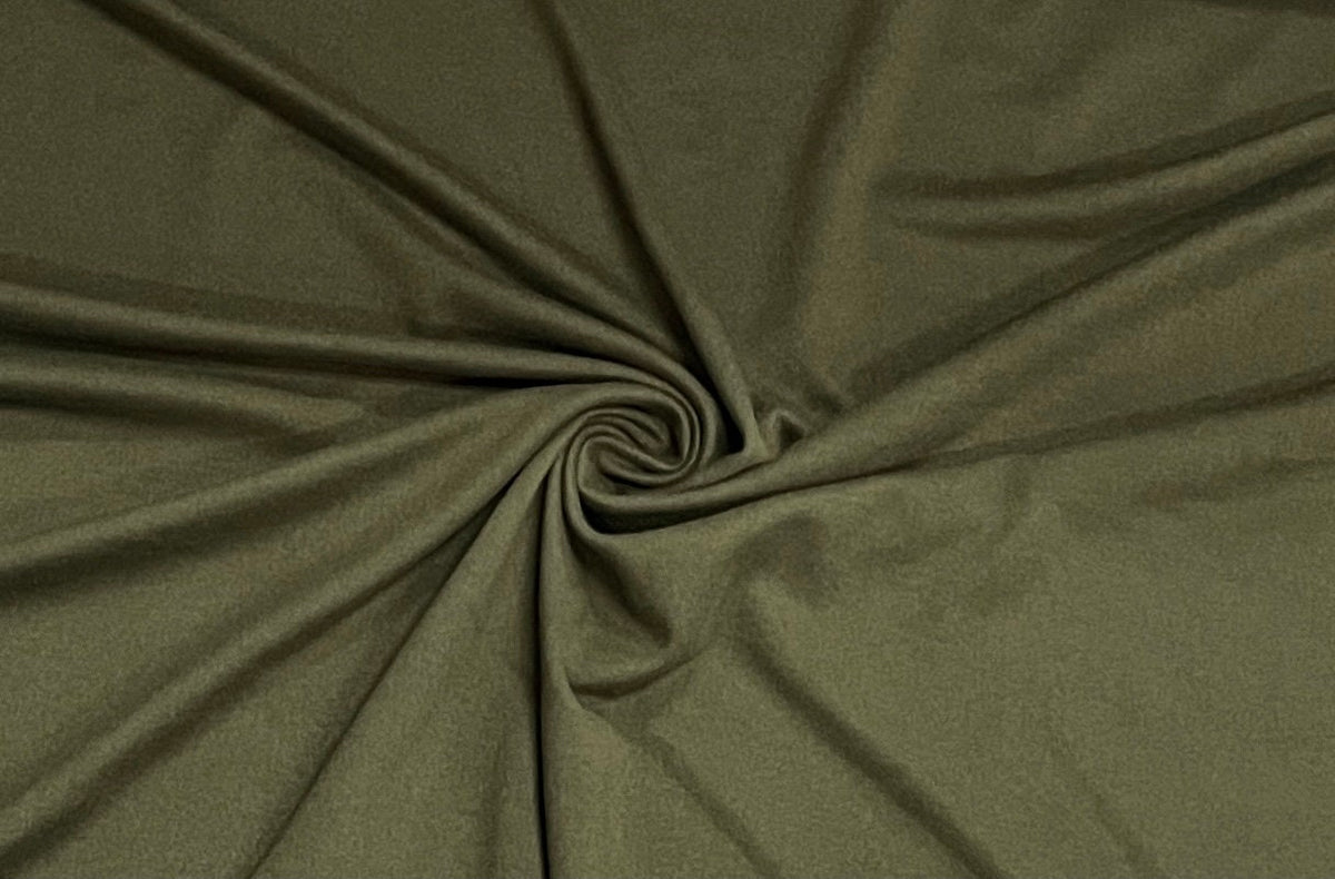 Military Green #64 Double Brushed Polyester Spandex Apparel Stretch Fabric 190 GSM 58"-60" Wide By The Yard